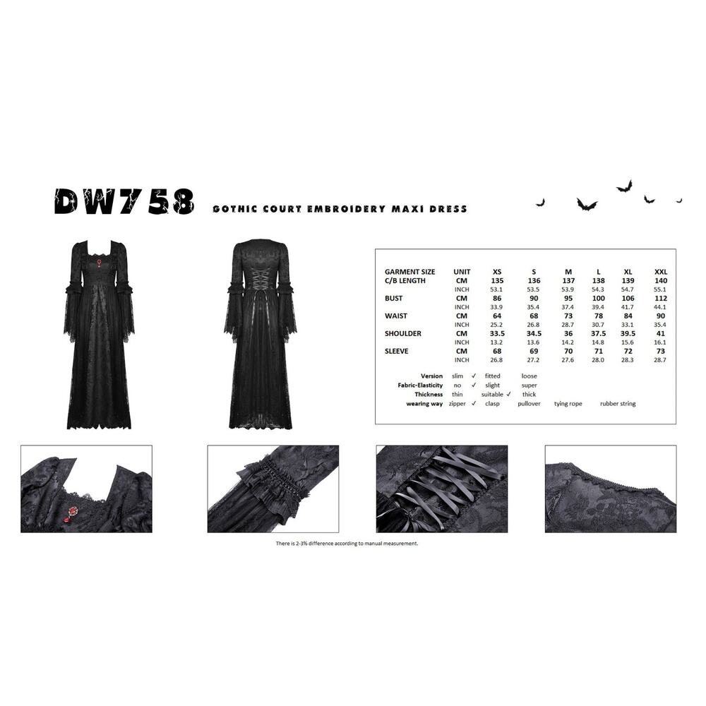 Dark in Love Gothic Victorian Vampire Medieval Ophelia's Pleasures Dress - Picture 17 of 17